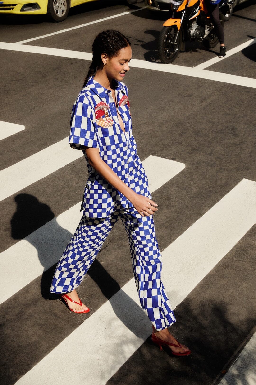 Blue Dream Checkered Lenzing Ecovero Euroflax Pants