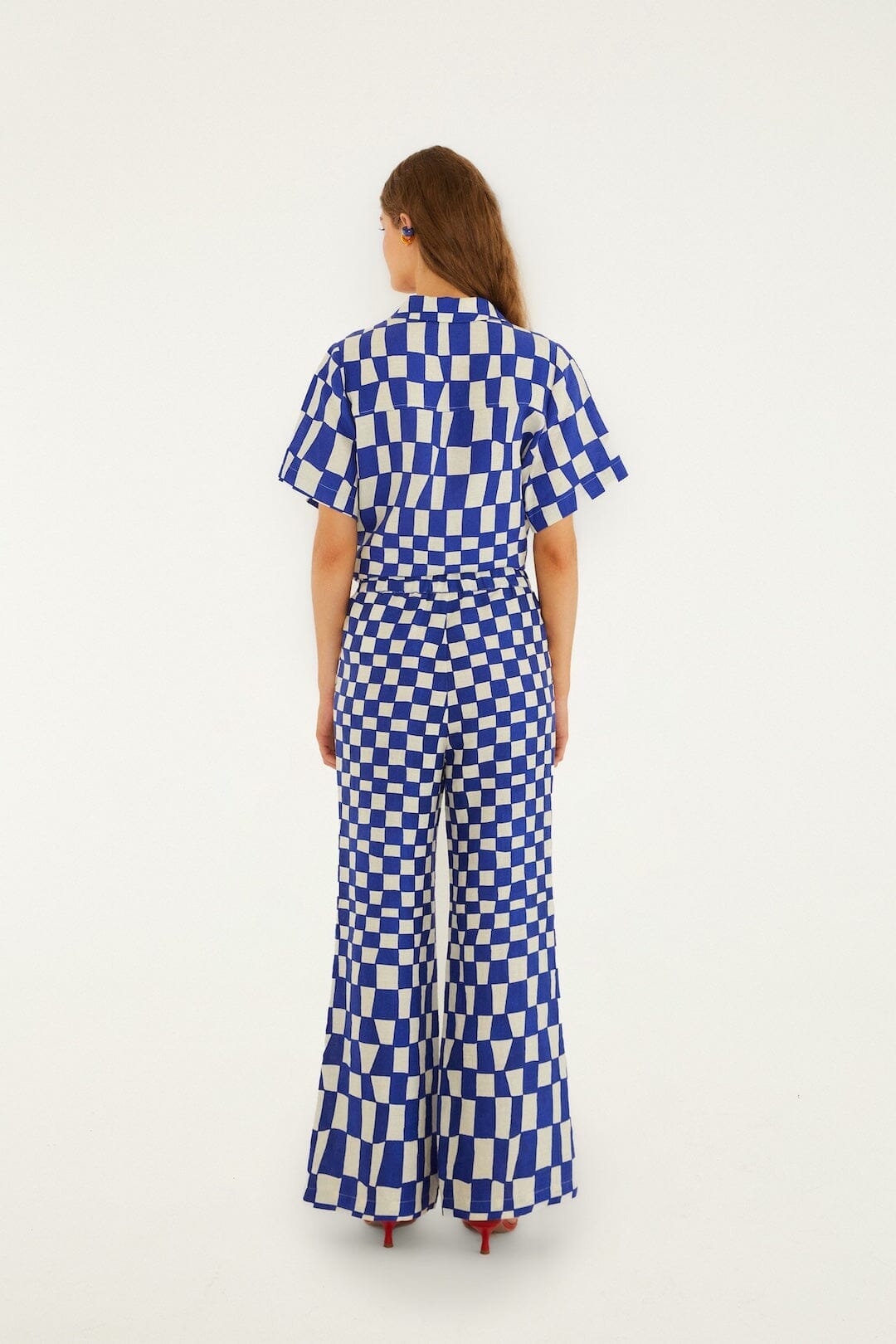 Blue Dream Checkered Lenzing Ecovero Euroflax Pants