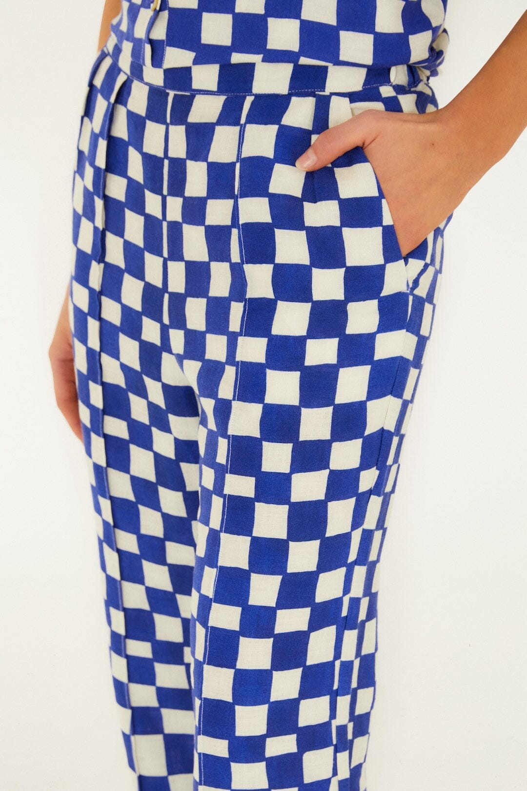 Blue Dream Checkered Lenzing Ecovero Euroflax Pants