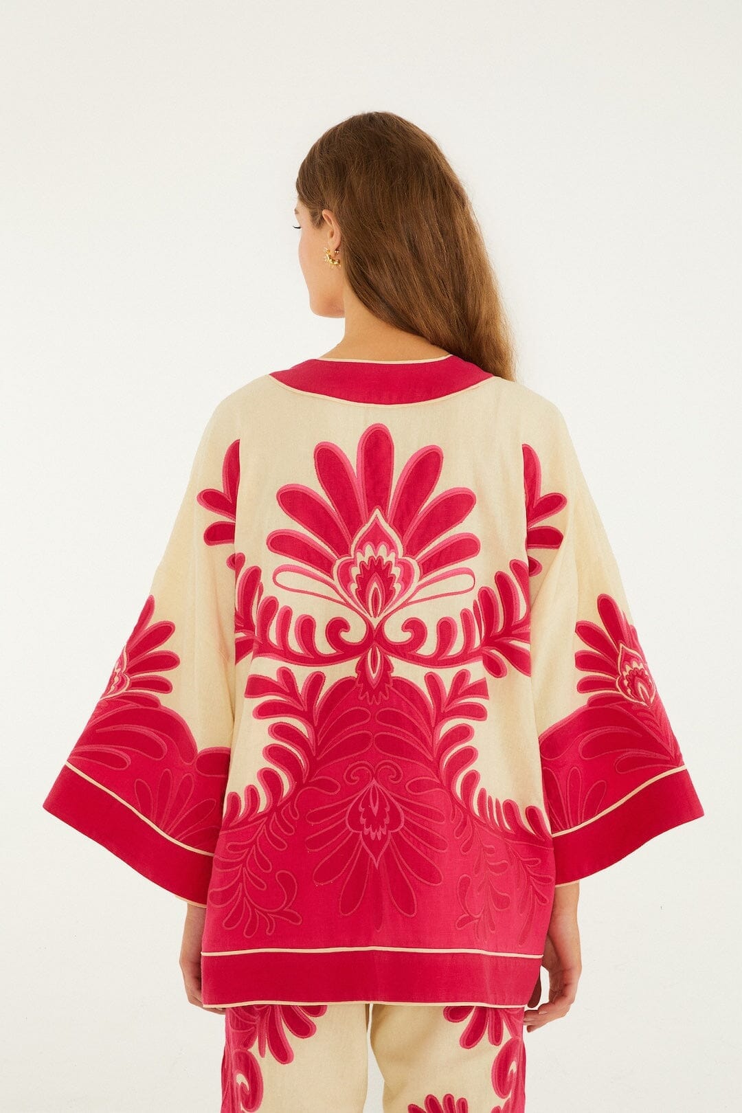 Pink Spring Arabesc Cutwork Lenzing Ecovero Euroflax Kimono
