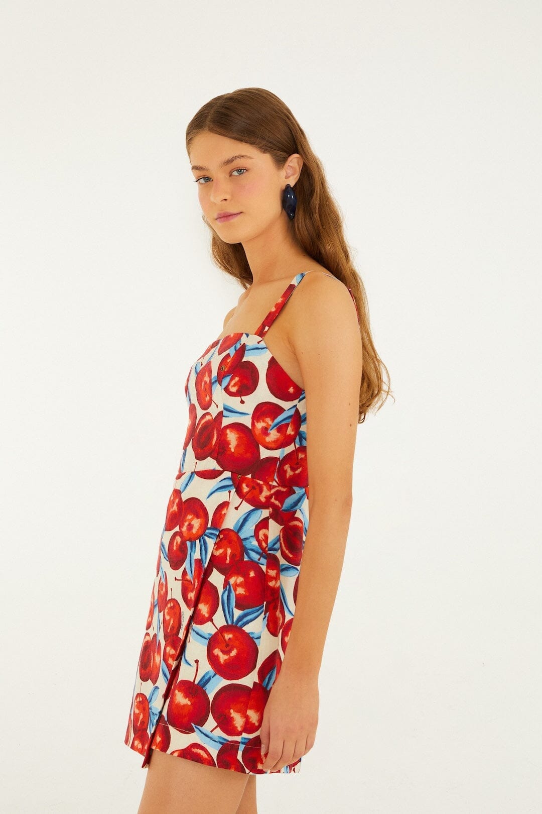 Cherry Blossom Sleeveless Euroflax Premium Linen Mini Dress