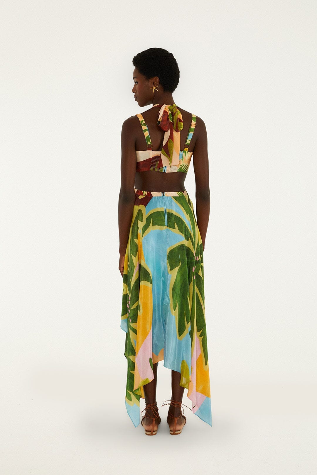Tropisches Gemälde, Maxi-Mehrfarben-Maxikleid