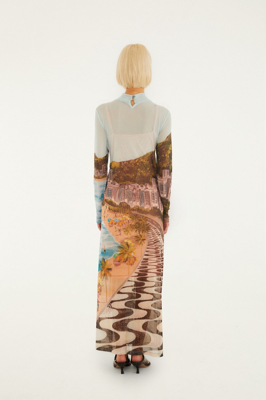 long sleeve maxi beach dress Patbo SEAWEED LONG SLEEVE Beach DRESS