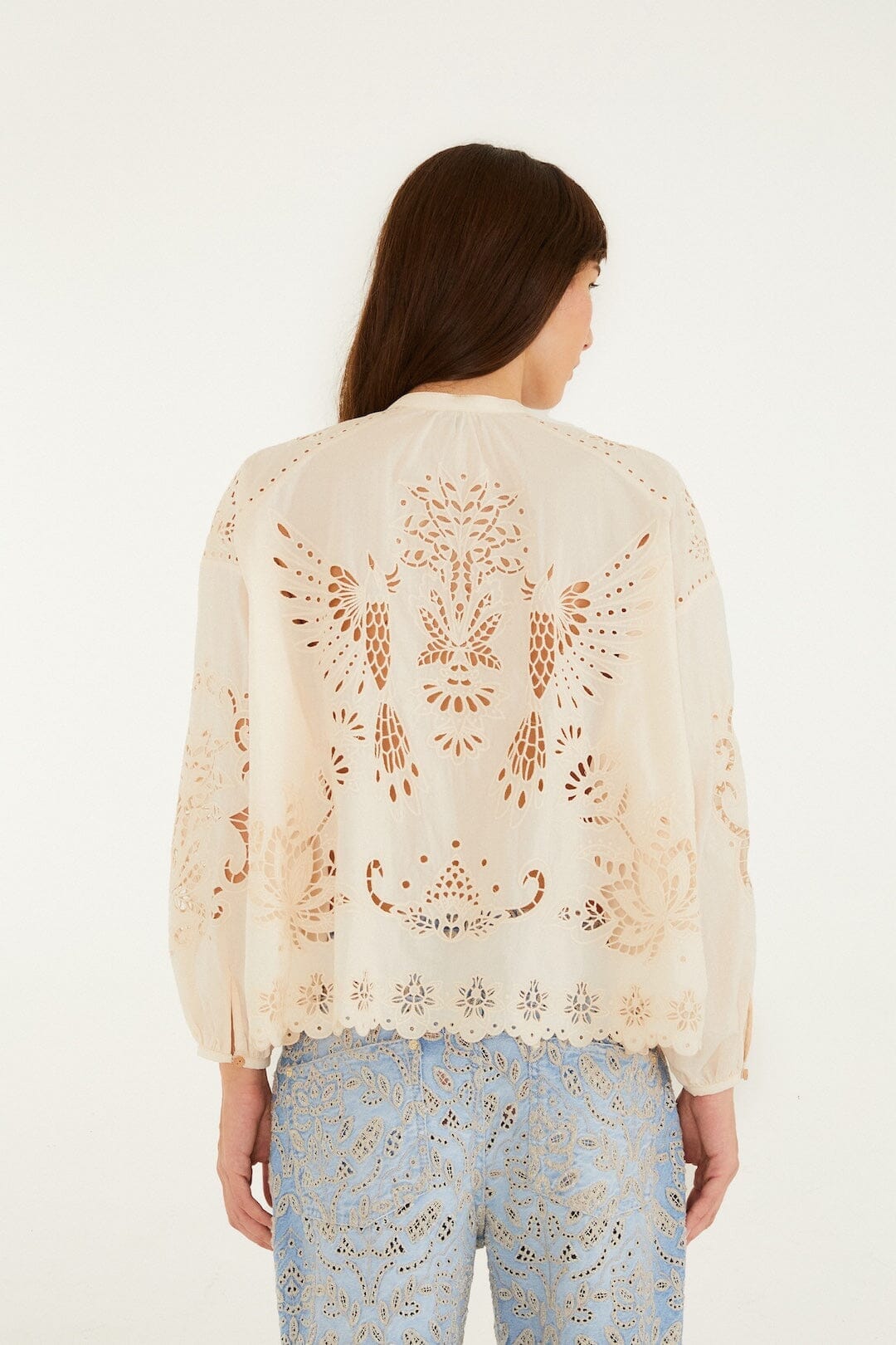 Soft Pink Artisanal Long Sleeve Blouse