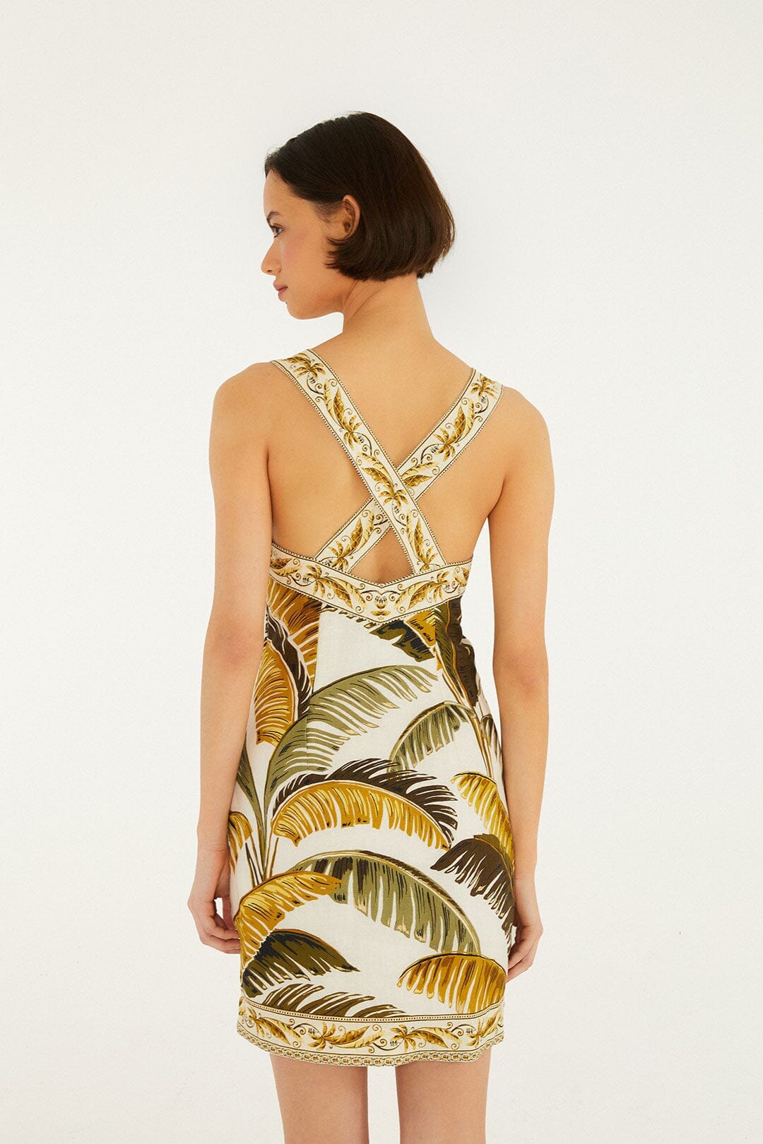 Mini-robe boutonnée en lin premium Euroflax™ Trancoso écru