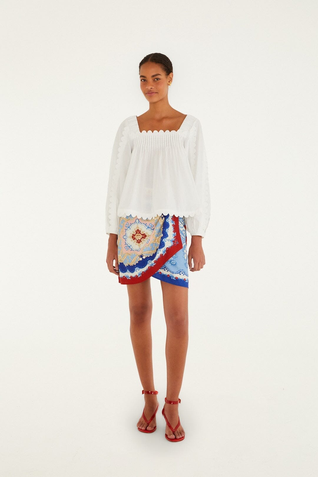 Mixed Cherry Royalty Scarf Lenzing Ecovero Euroflax Mini Skirt