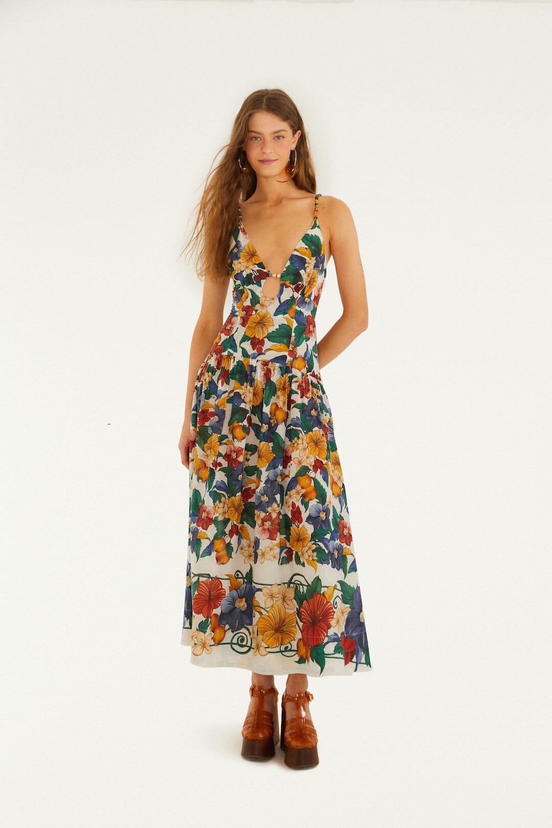 TROPI OFF-WHITE ÄRMELLOSES MAXIKLEID
