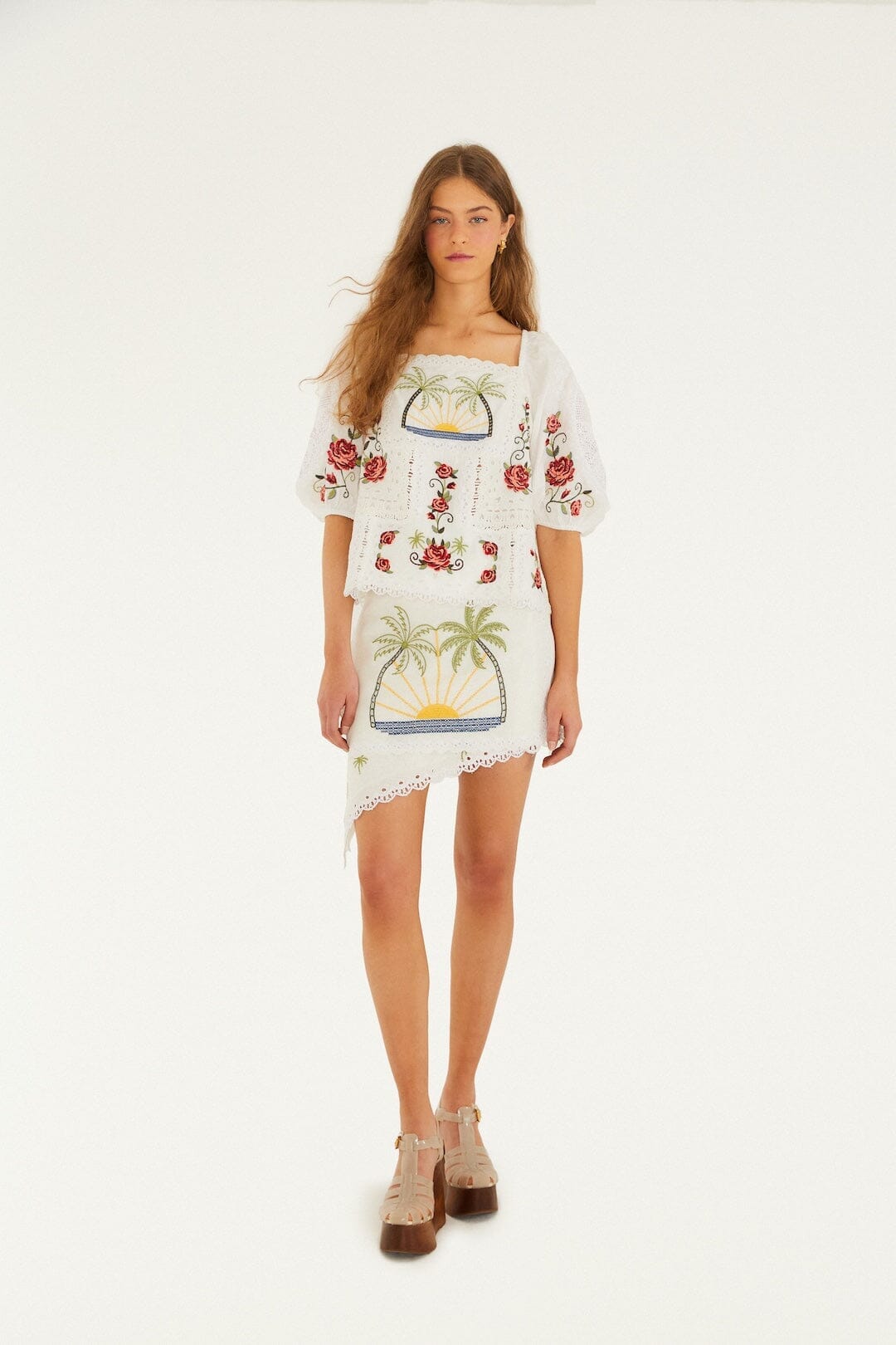 TROPI OFF-WHITE SCHAL-MINIROCK