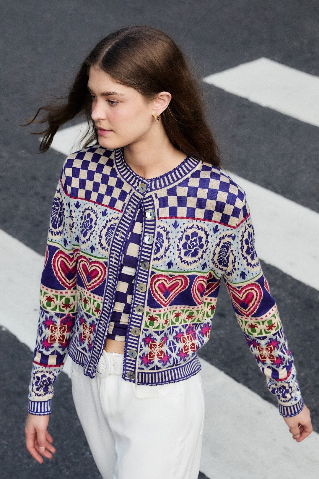 Rainbow Kaleidoscope Ainika Knit Cardigan