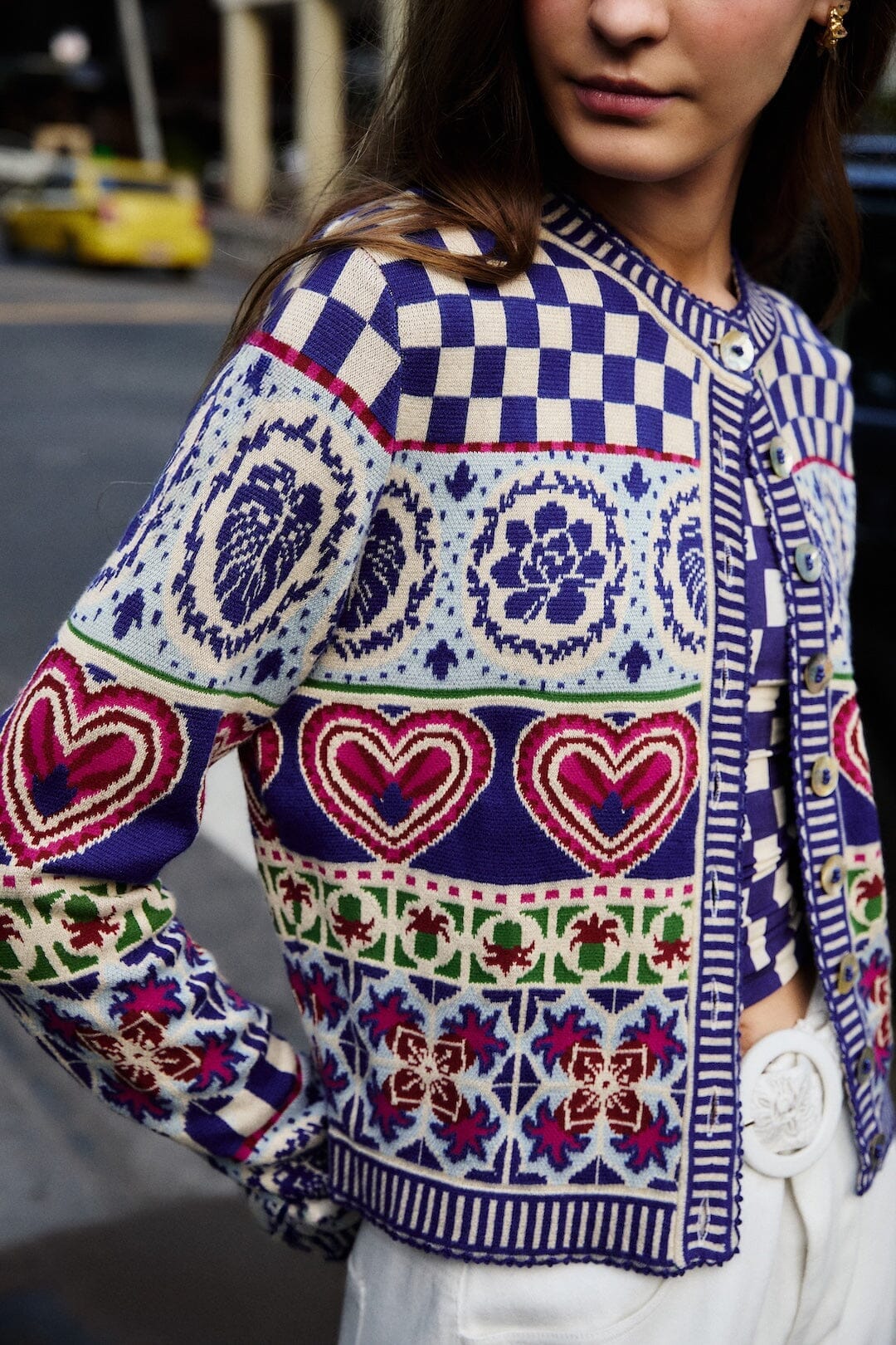 Rainbow Kaleidoscope Ainika Knit Cardigan