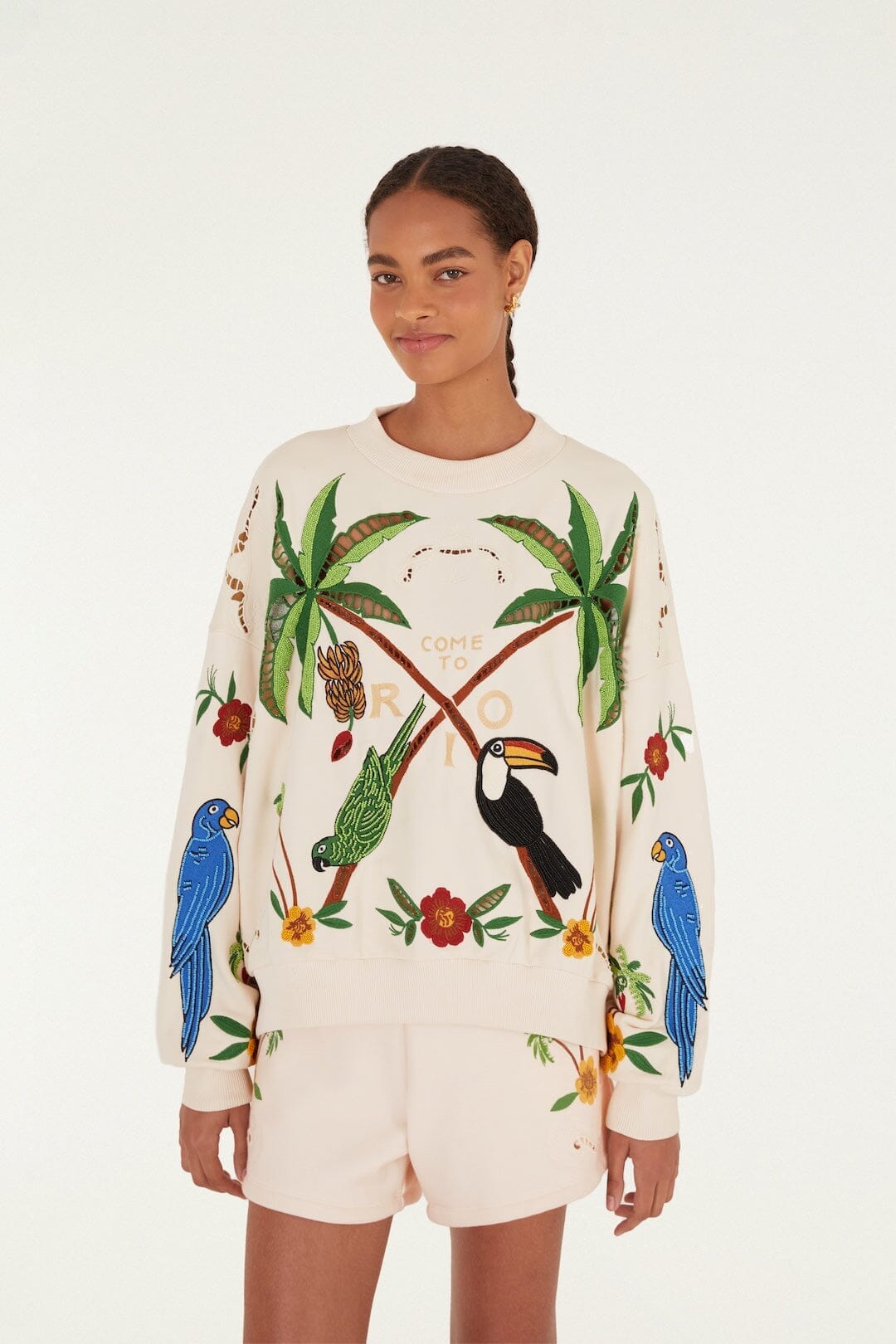 Short brodé Off-White Coconut Trees Come To Rio