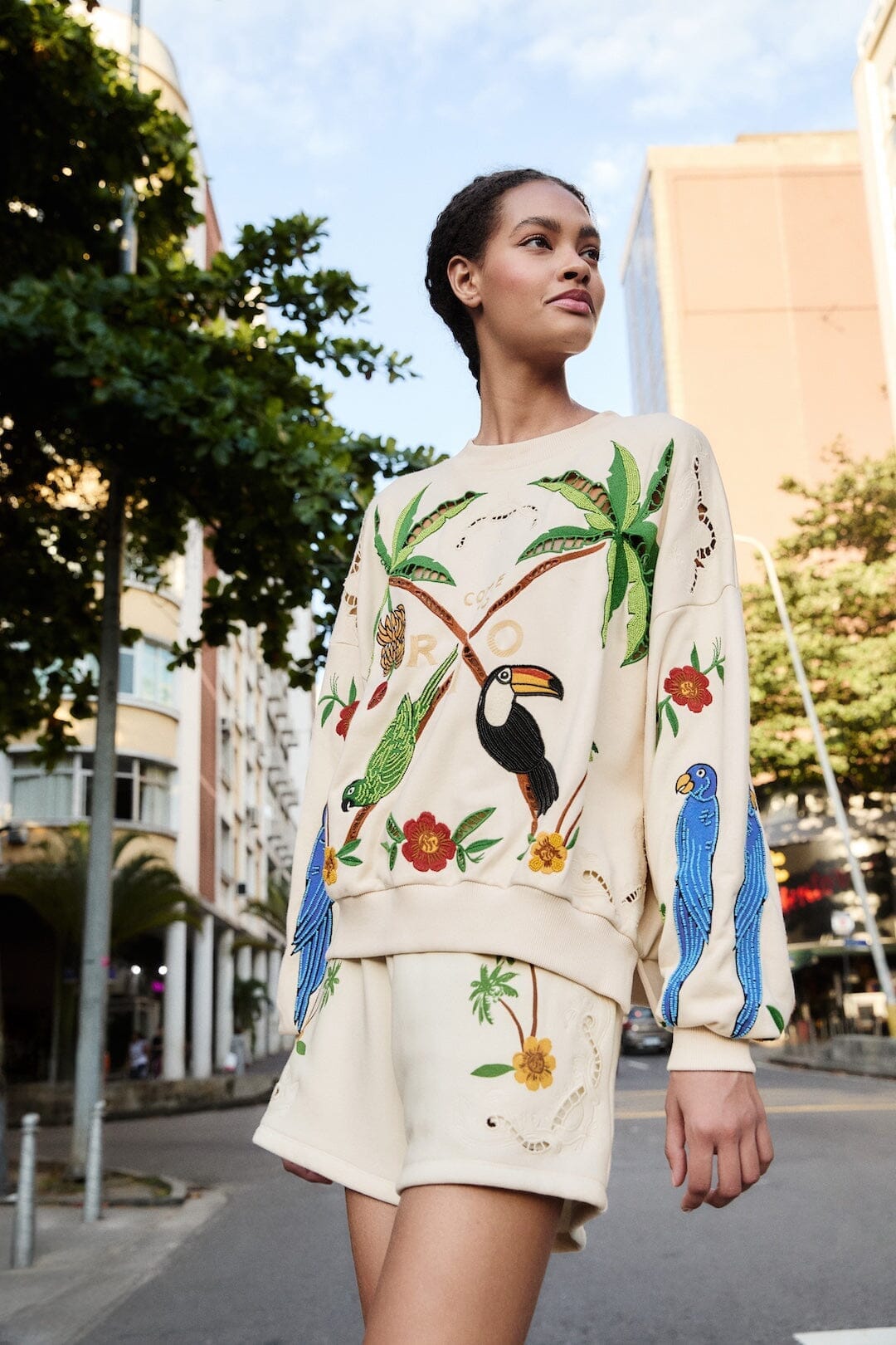 Short brodé Off-White Coconut Trees Come To Rio