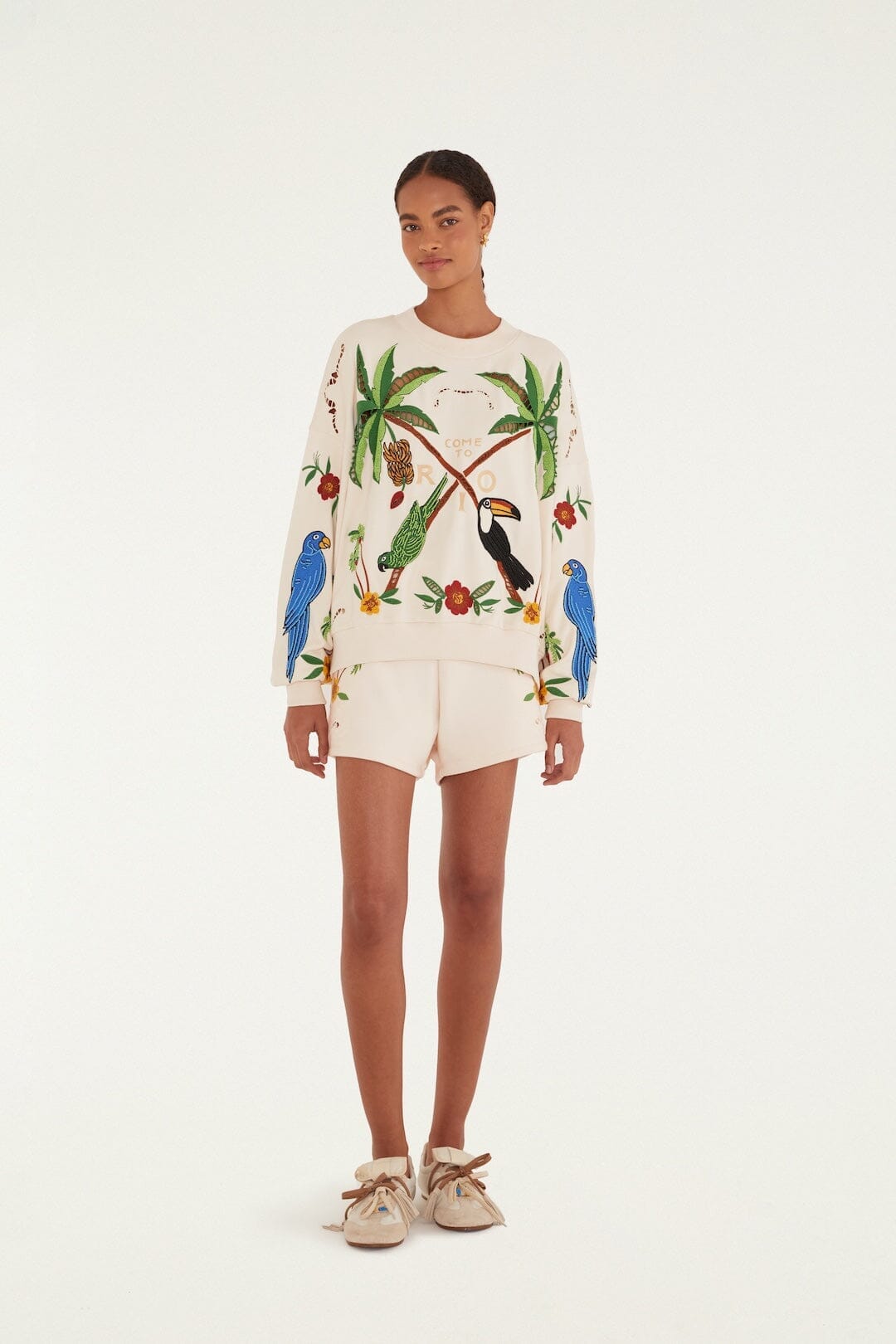 Short brodé Off-White Coconut Trees Come To Rio