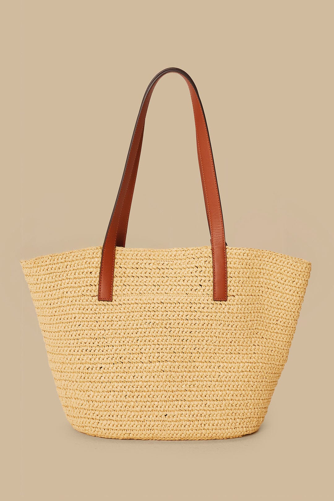 Caramel Raffia Basket Bag