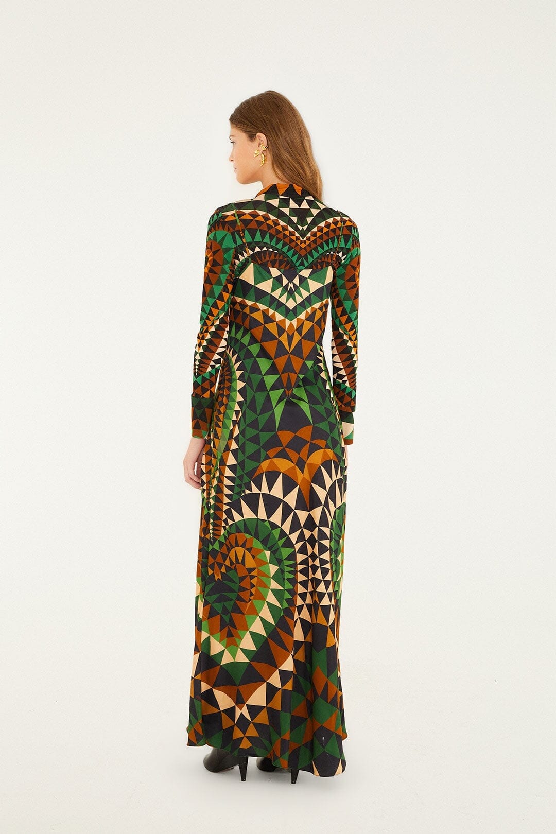 Multicolor Heart Deco Lenzing™ Ecovero™ Viscose Slip Maxi Dress
