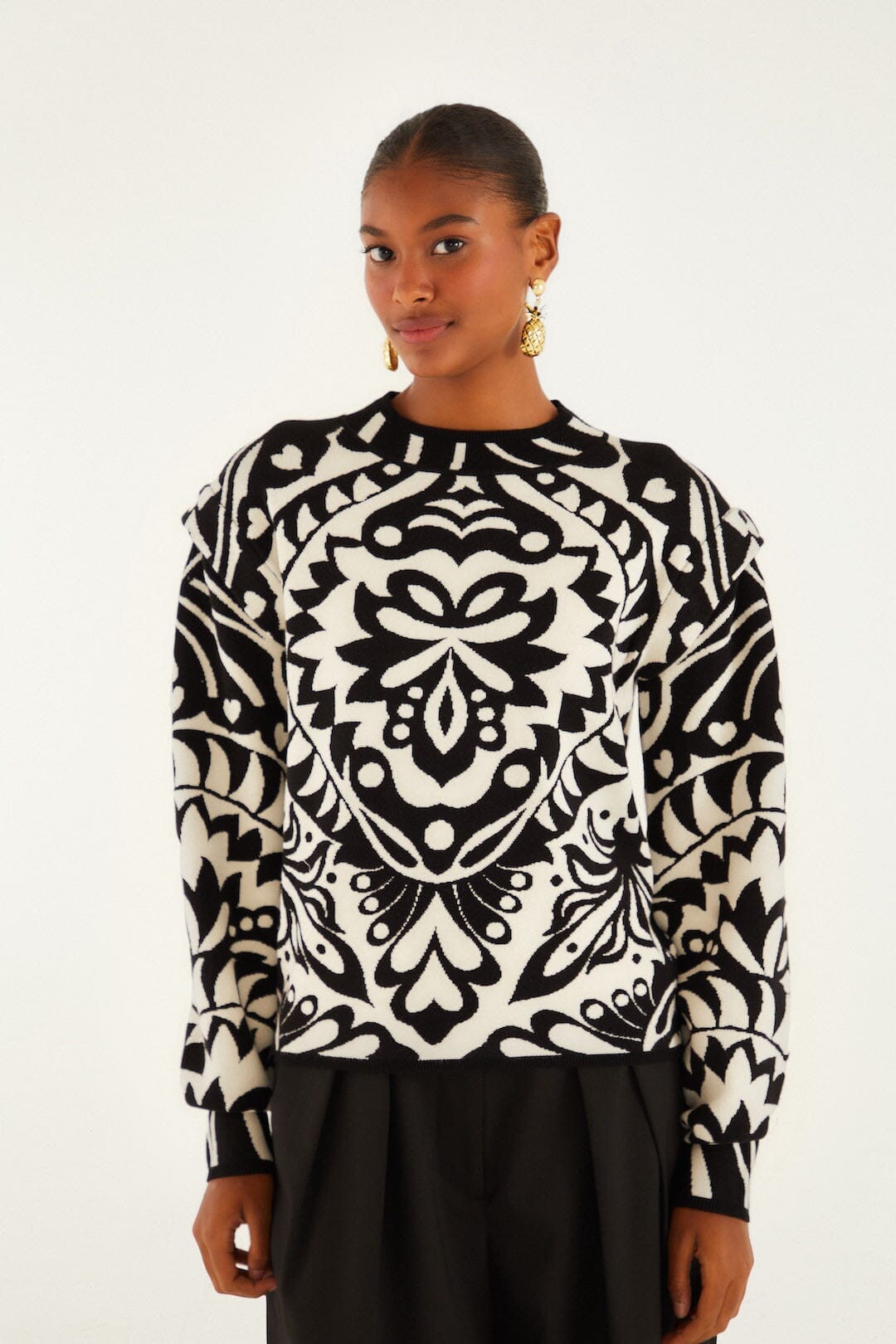 Black And White Pineapple Love Sweater