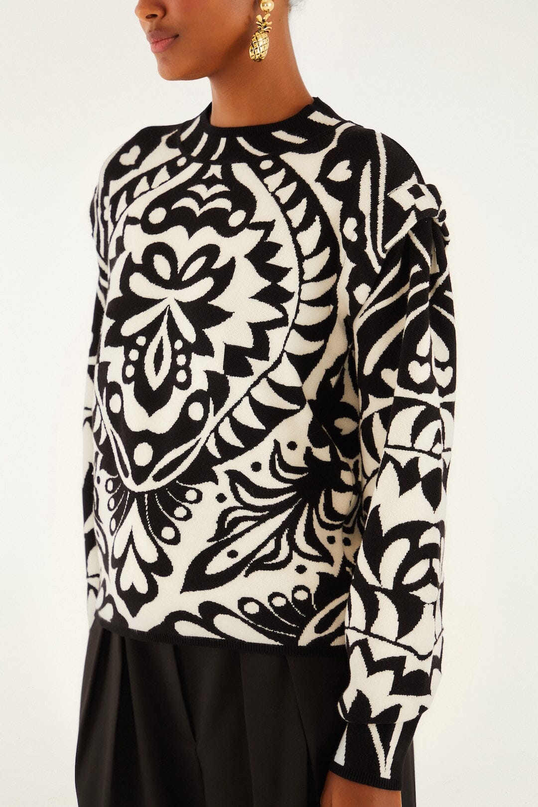 Black And White Pineapple Love Sweater