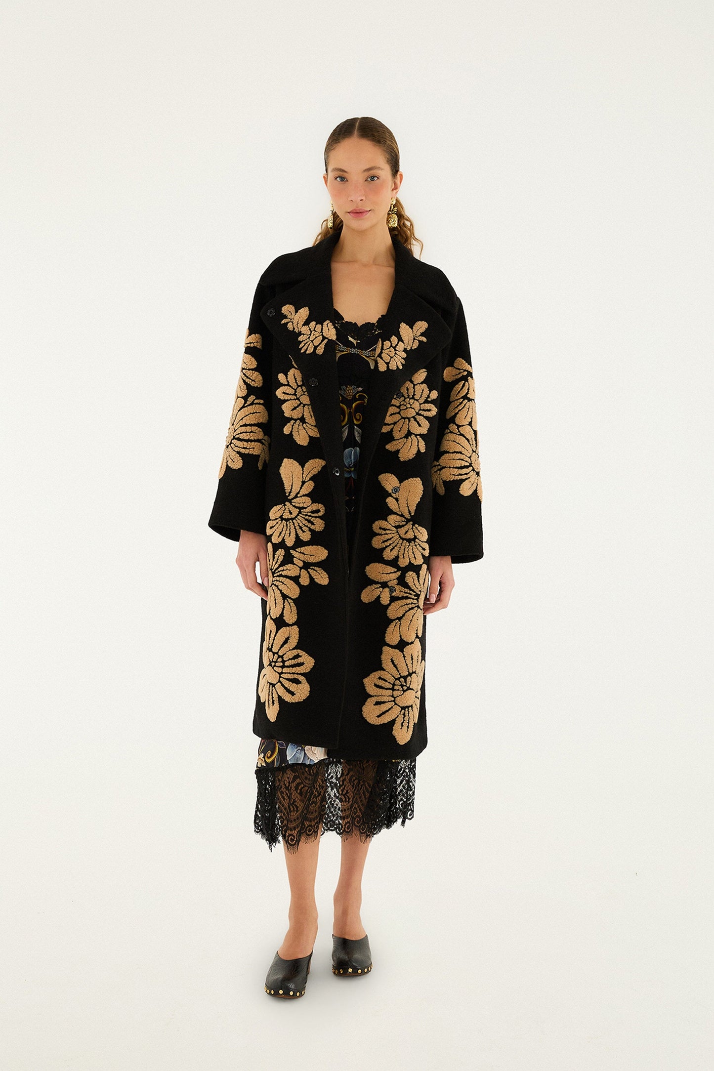 Bold Flowers Black Fleece