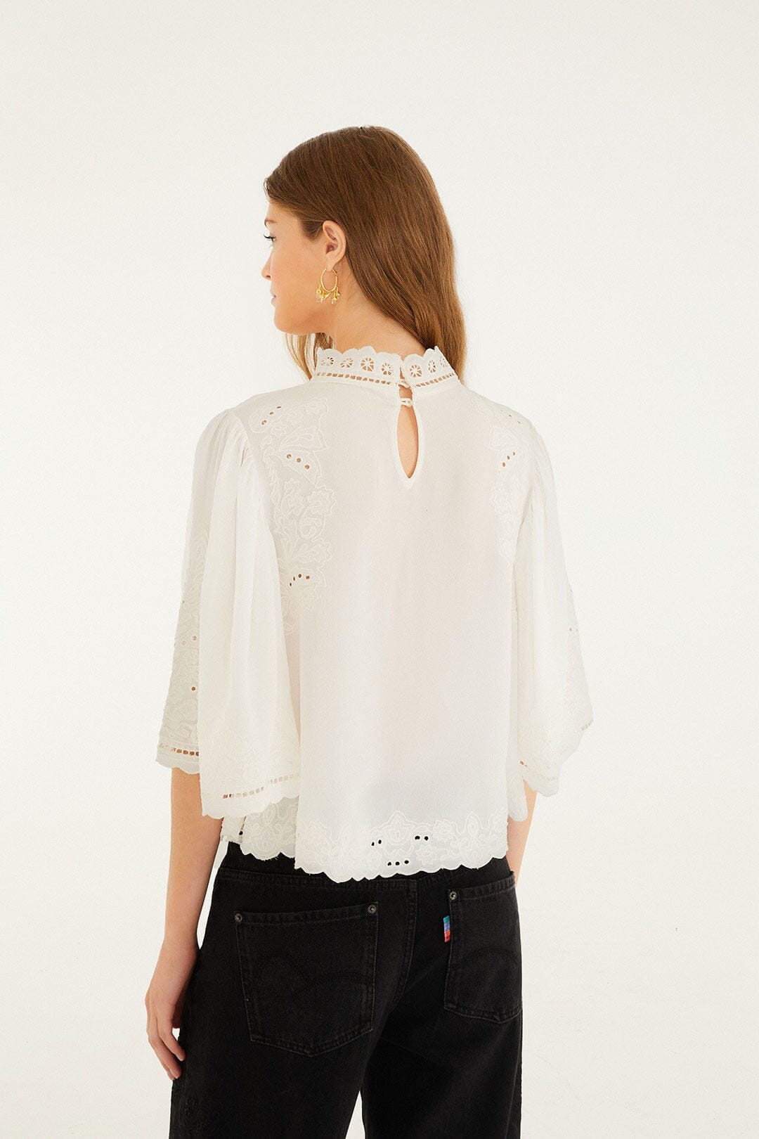 Off-White Palm Tree Embroidered Blouse