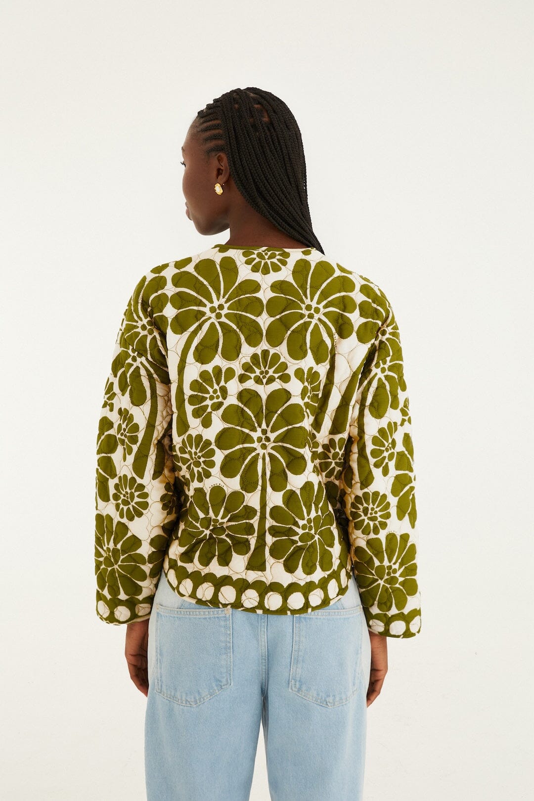 Green Palermo Pockets Quilted Jacket