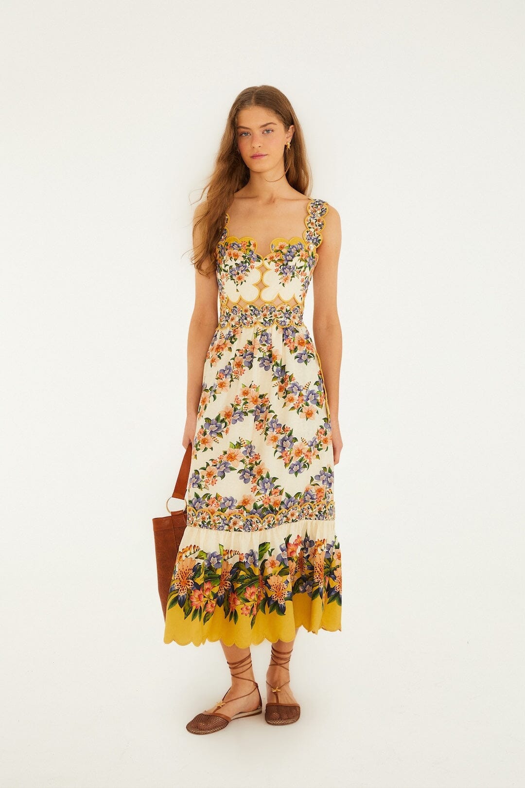 ROBE MIDI SABLE À RAYURES HILO