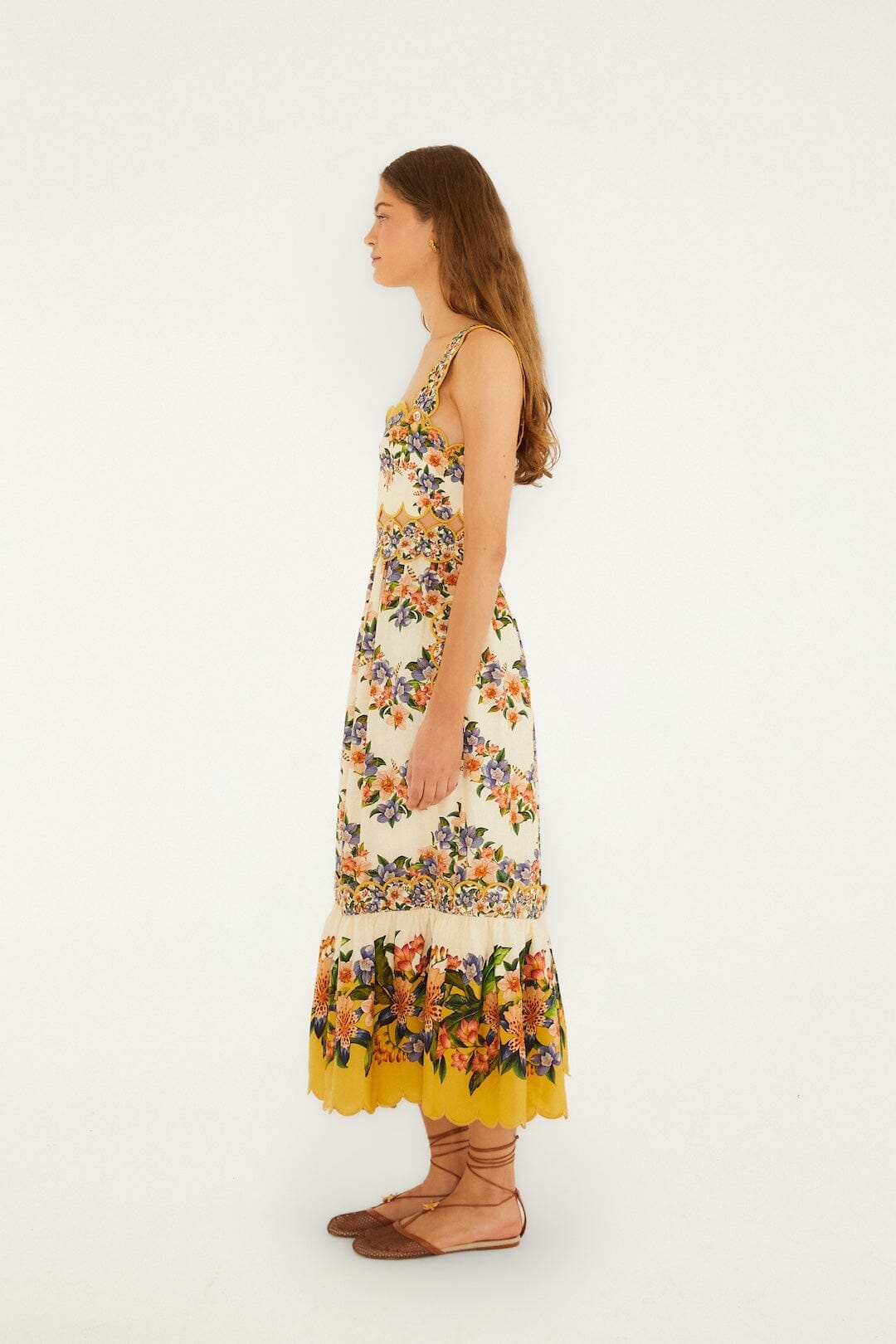 ROBE MIDI SABLE À RAYURES HILO