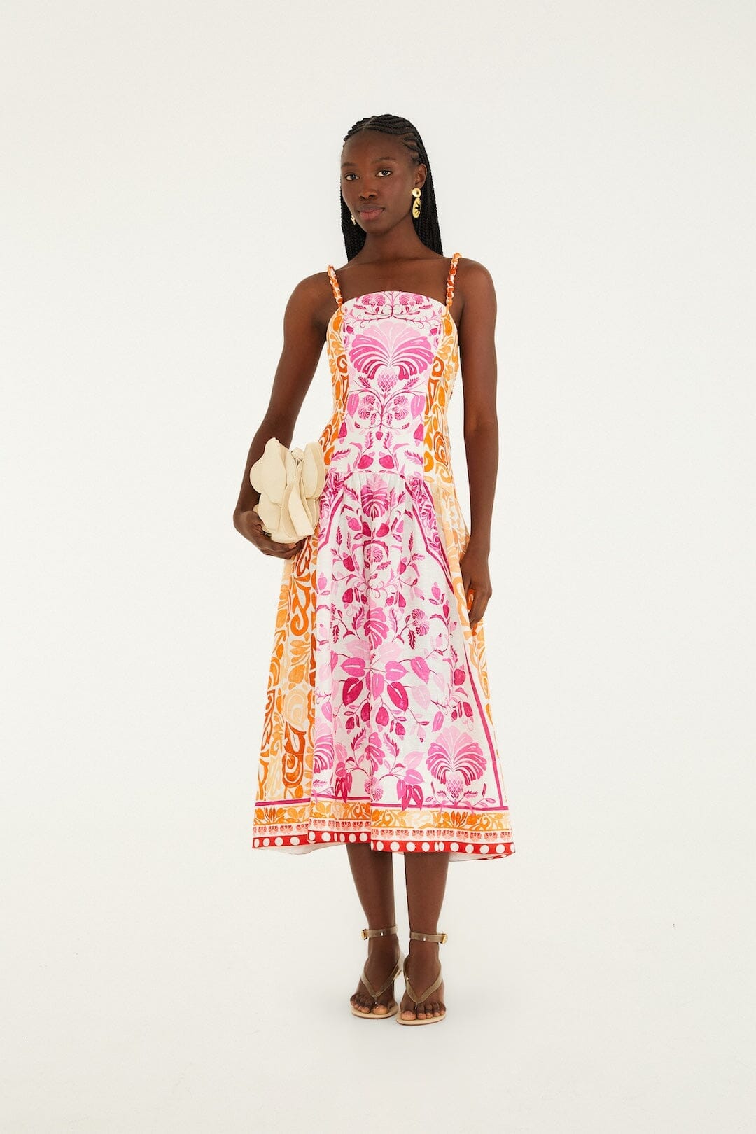 Vestido midi Santorini blanco roto en Farm Rio