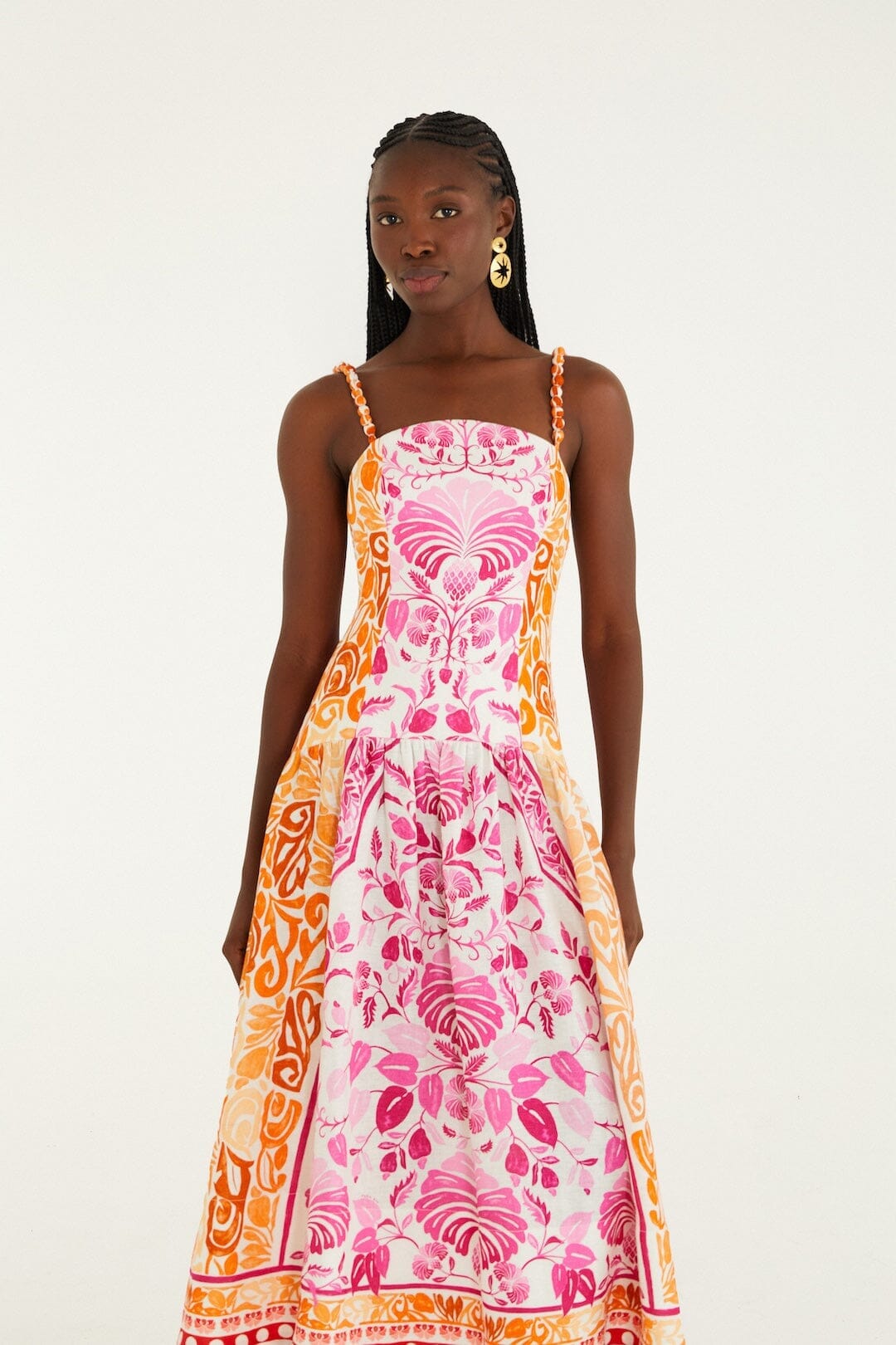 Robe midi en lin de qualité supérieure Off-White Santorini Euroflax
