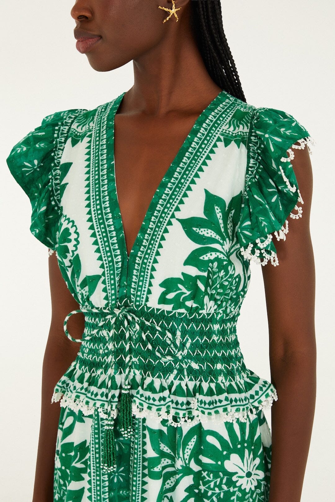 Green Flora Tapestry Maxi Dress