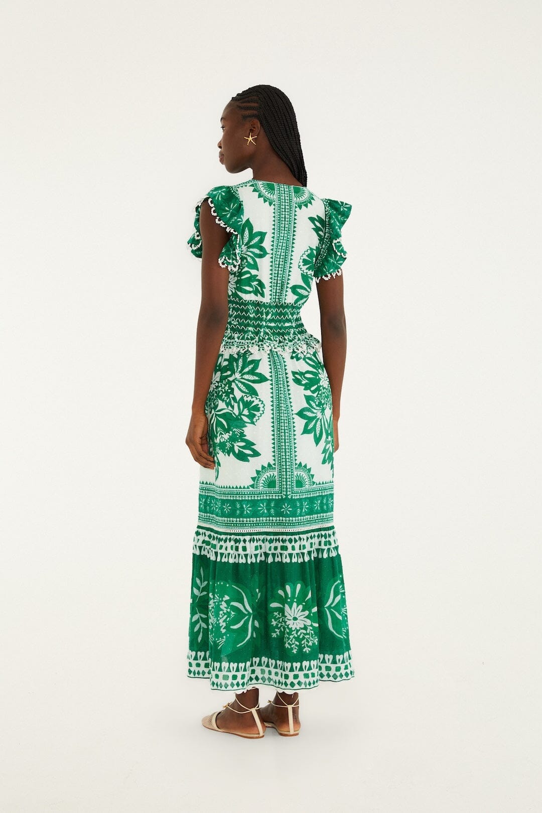 Green Flora Tapestry Maxi Dress