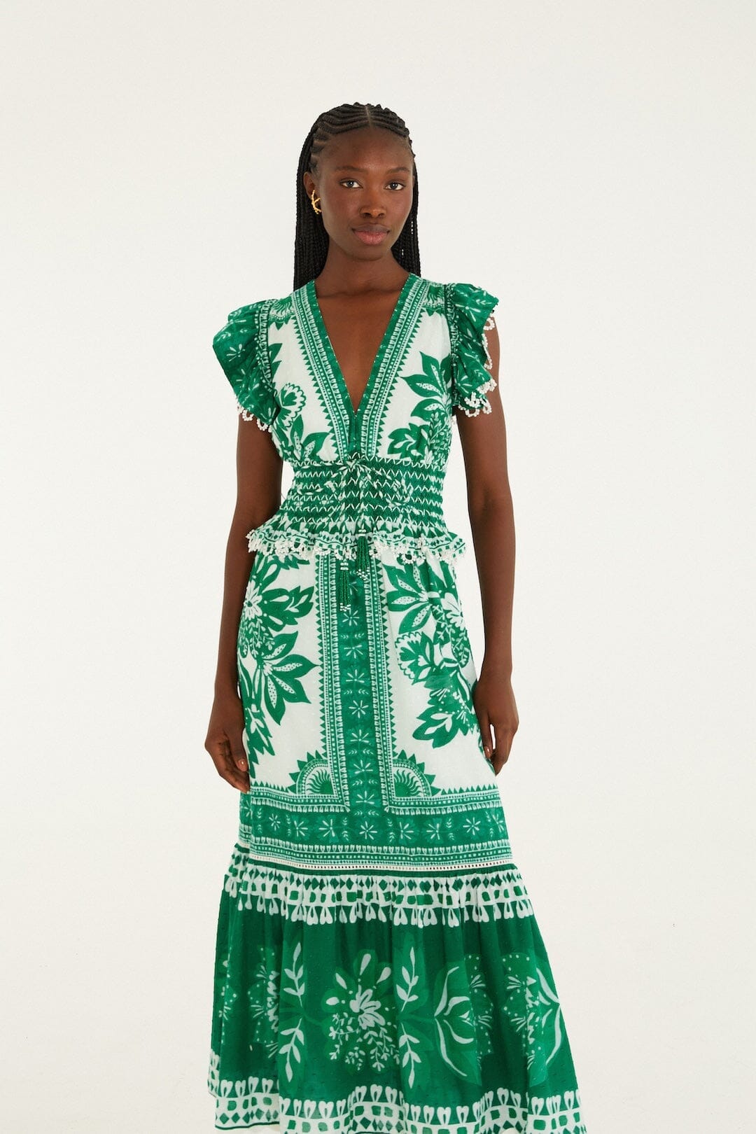 Green Flora Tapestry Maxi Dress