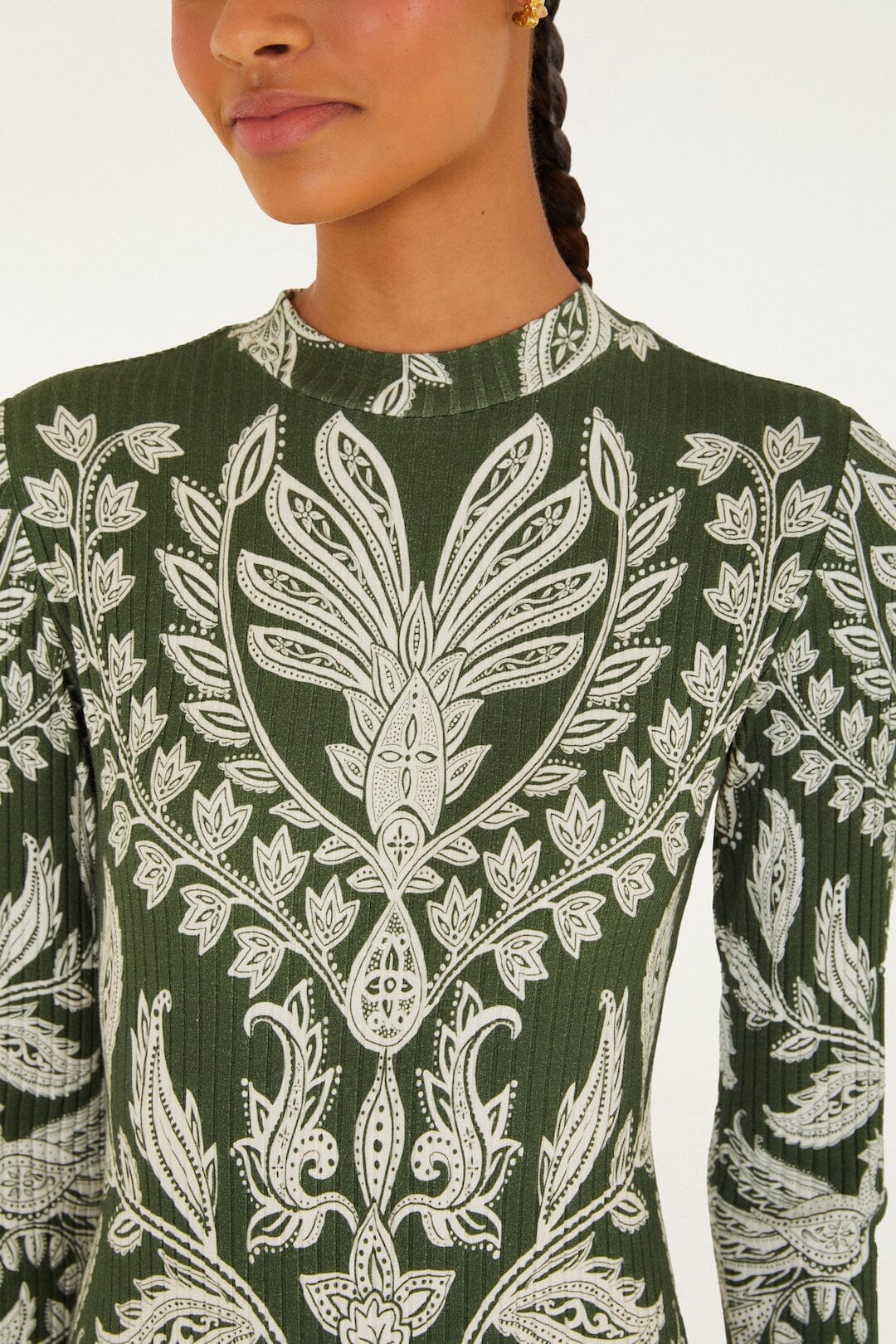 Dunkelgrüner Miranda Langarmbody