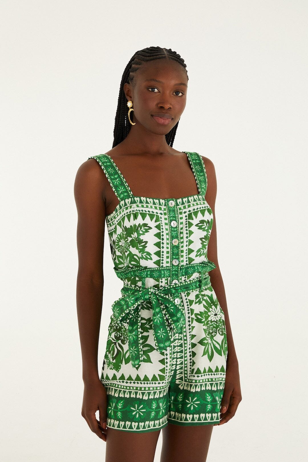 Green Flora Tapestry Lenzing™ Ecovero™ Euroflax™ Strampler