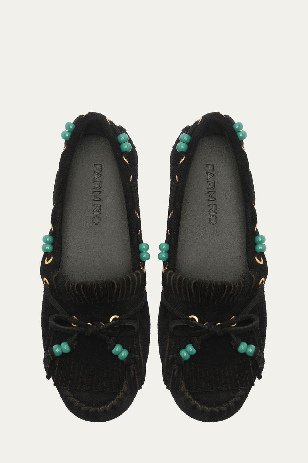 Black Fringe Suede Moccasin