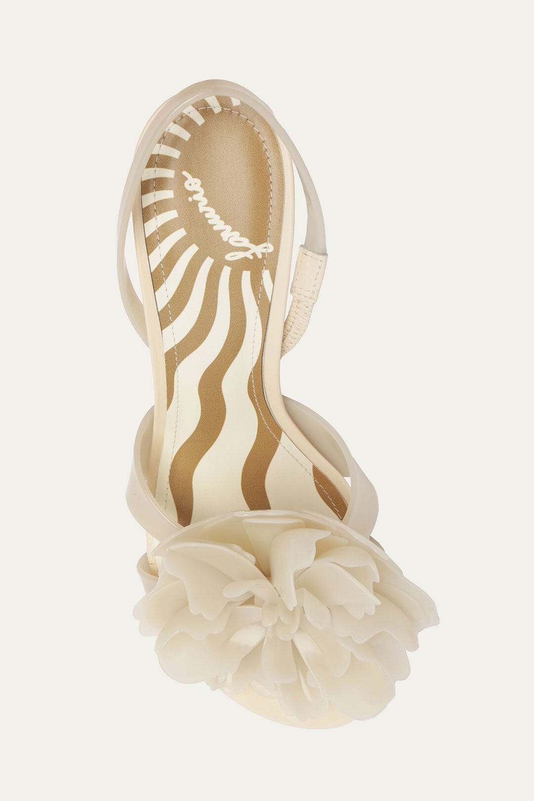 Off-White Flower Jelly Heeled Sandal | FARM Rio