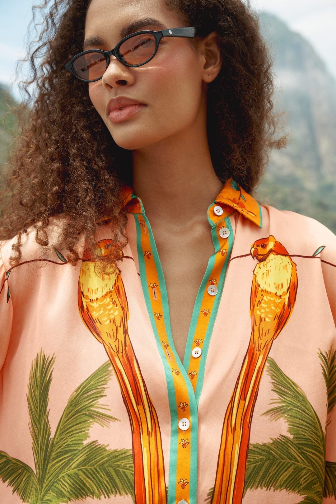 Multicolor Birds Lenzing Ecovero Shirt
