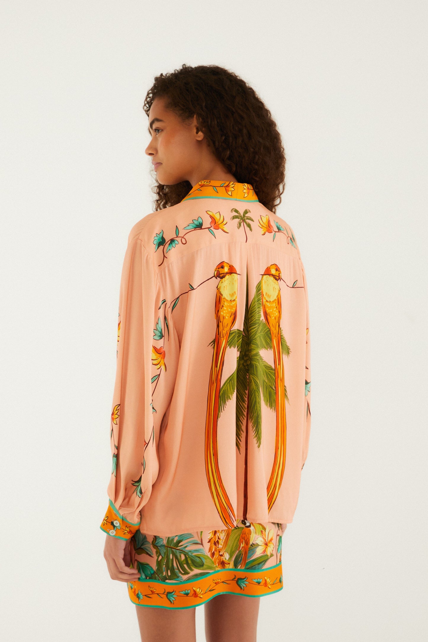 Multicolor Birds Lenzing Ecovero Shirt