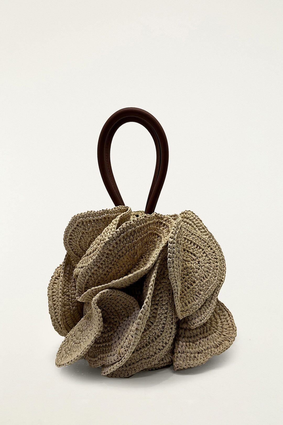 Beige Bastblumentasche