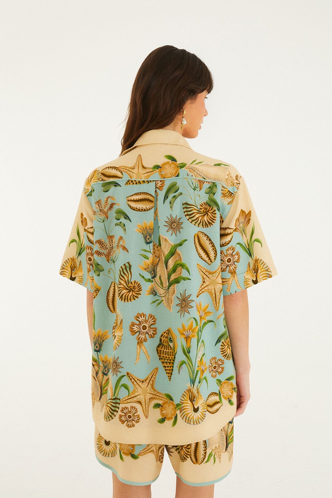 Soft Blue Marine Garden Lenzing Ecovero Euroflax Shirt