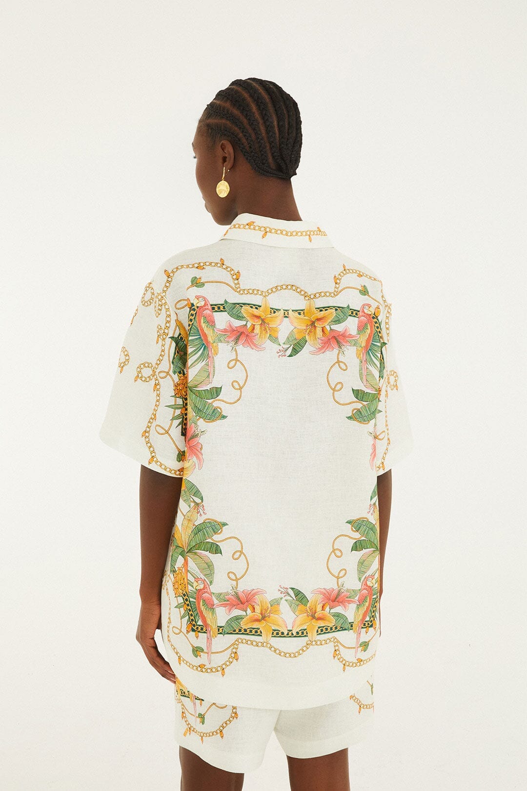 Off-White Tropical Royalty 3d Euroflax Premium Linen Shirt