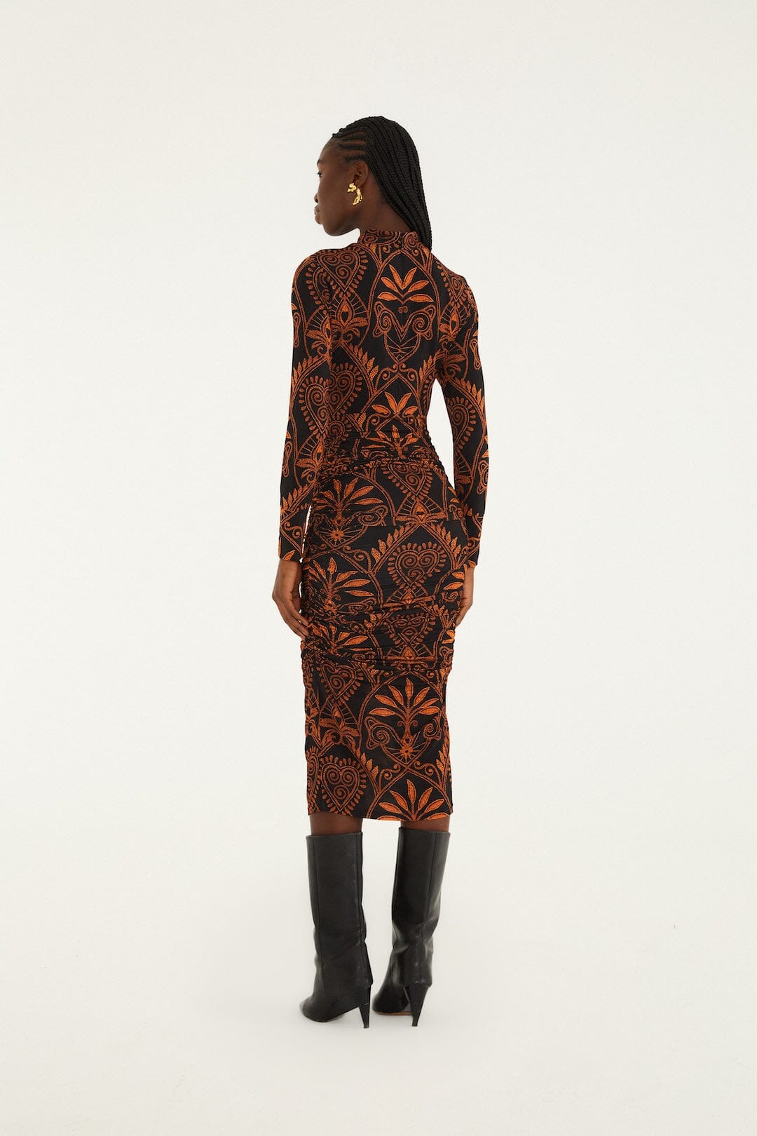 Black Cornely Ainika Jersey Midi Dress