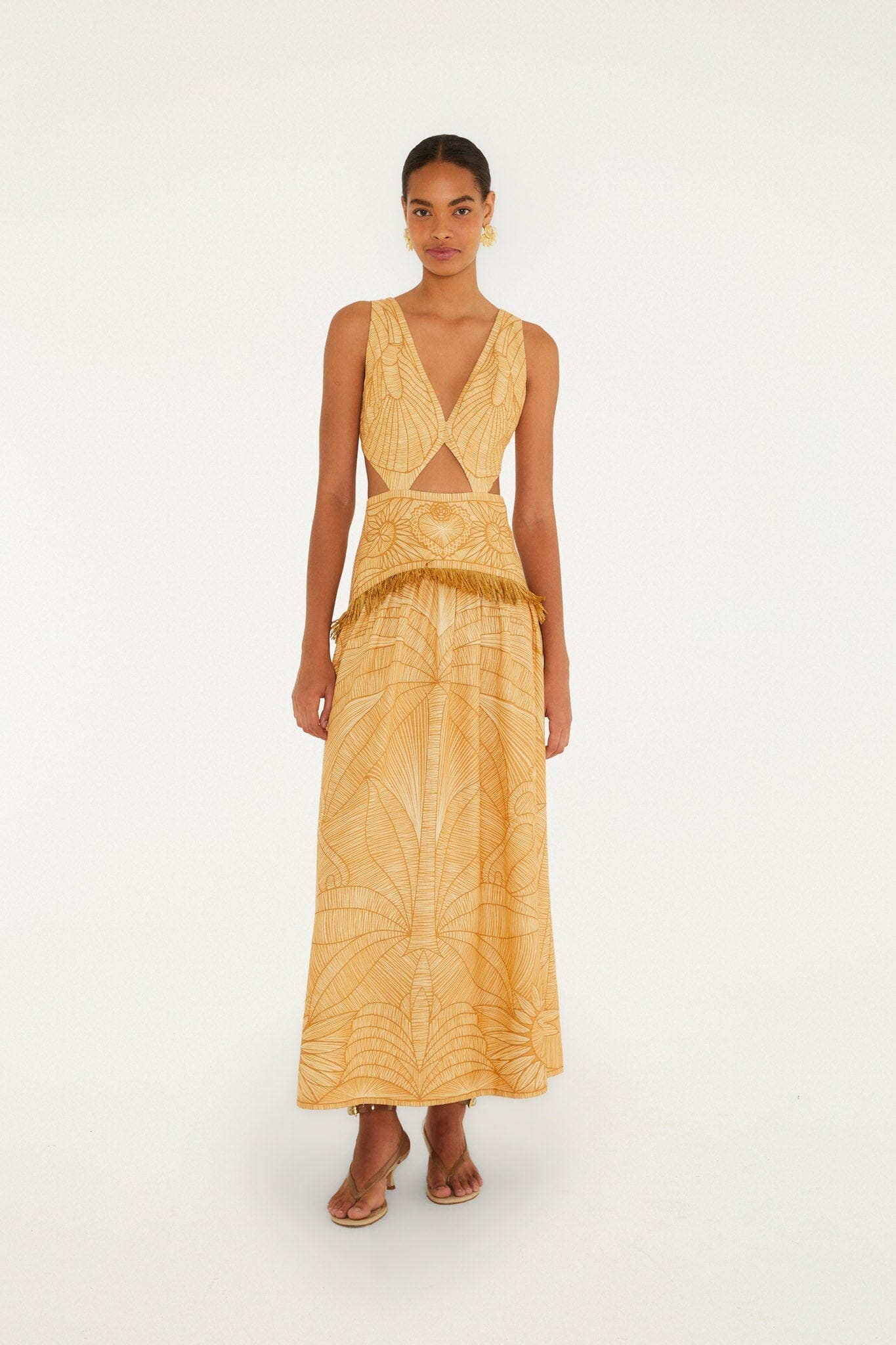 CARAMEL Flora Cotton Dress 【新品】10y Caramel Usiacuri Cut-Out Lenzing™ Ecovero™ Euroflax™ Maxi Dress