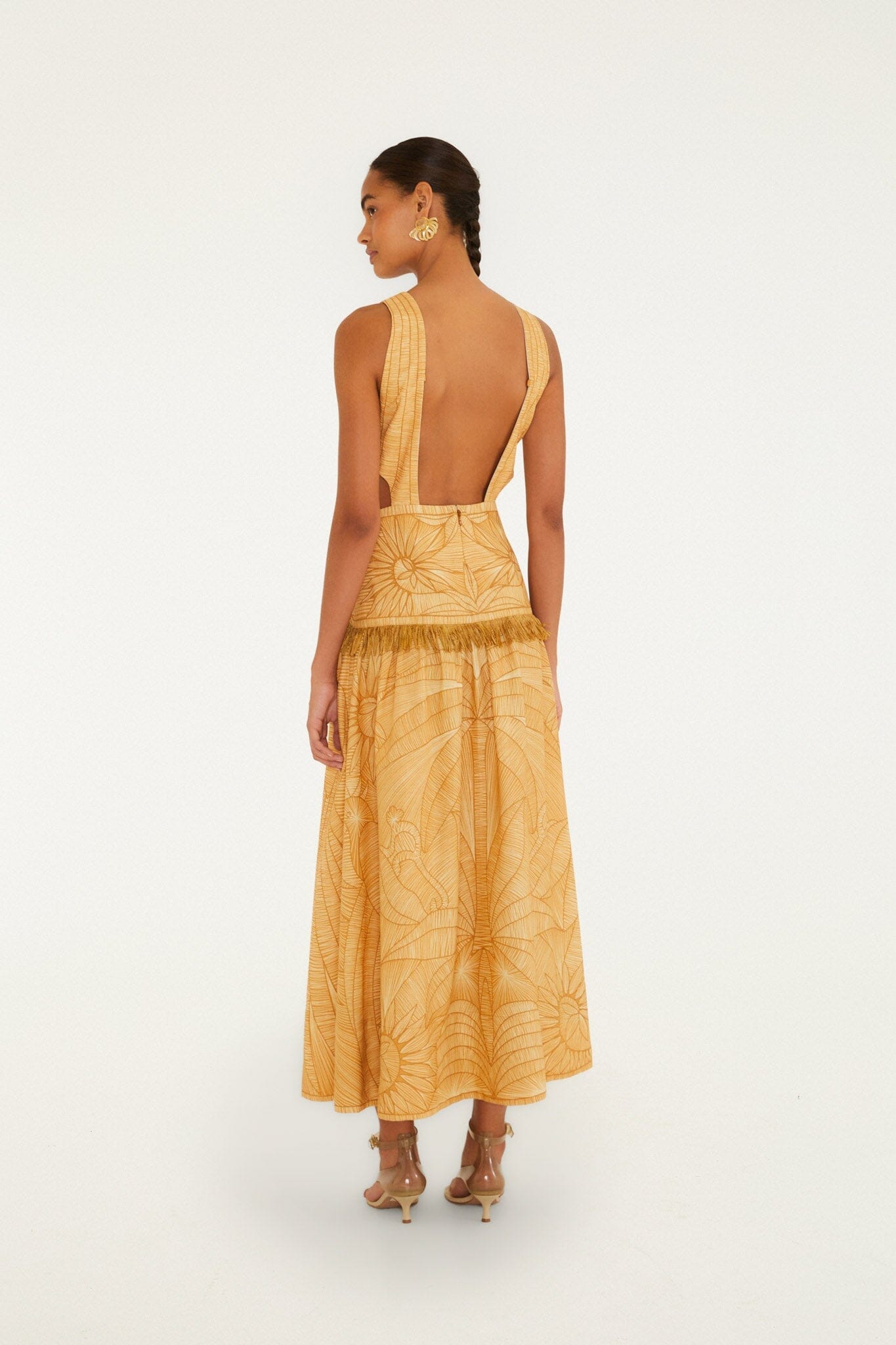 USIACURI CARAMEL MAXI KLEID