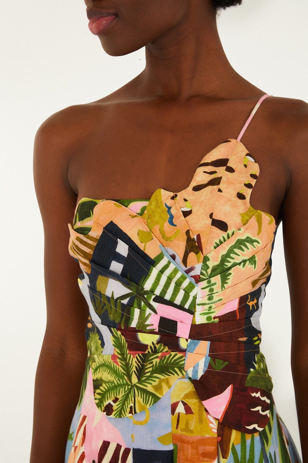 TROPISCHES MALEREI MEHRFARBIGES MINIKLEID