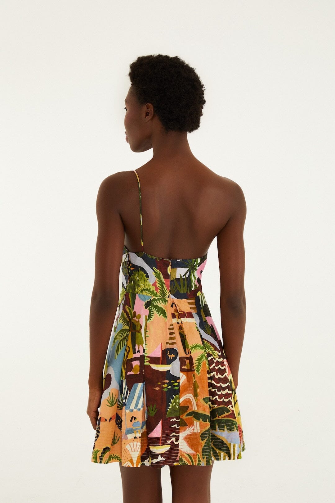 TROPISCHES MALEREI MEHRFARBIGES MINIKLEID
