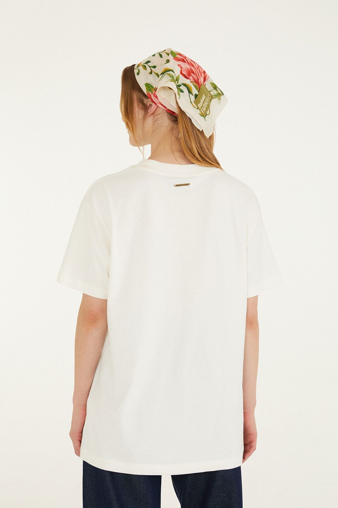 T-Shirt mit Wildblumenmuster in Creme