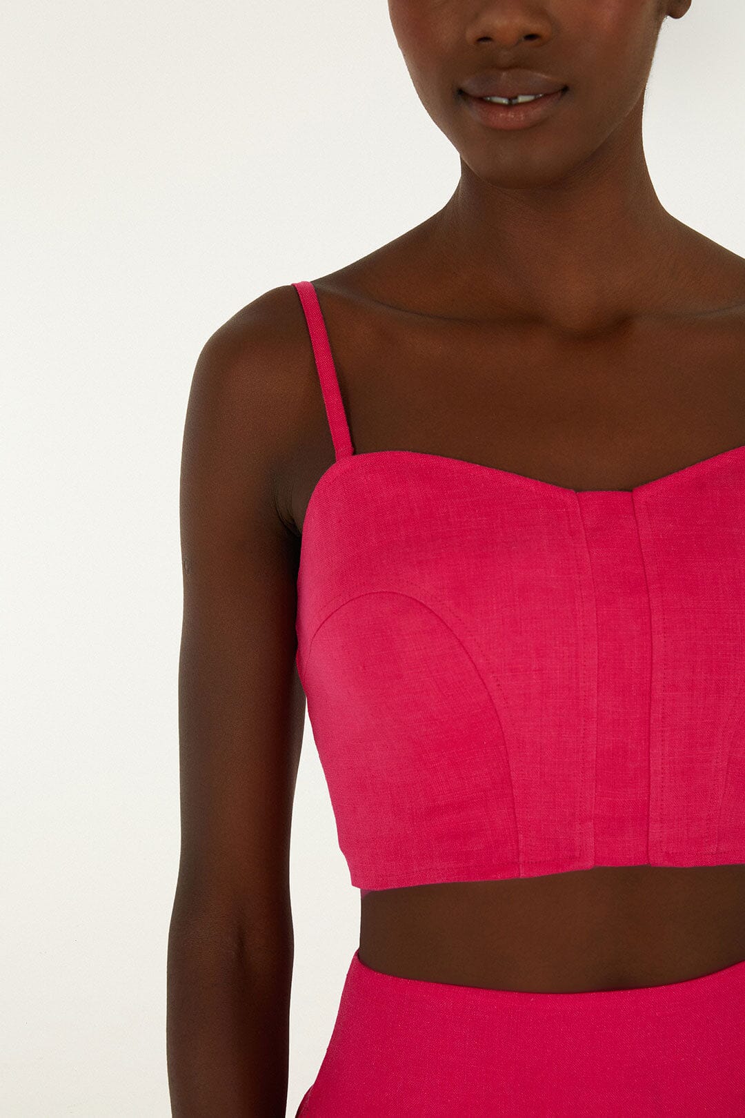Pink Euroflax Premium Linen Corset Top