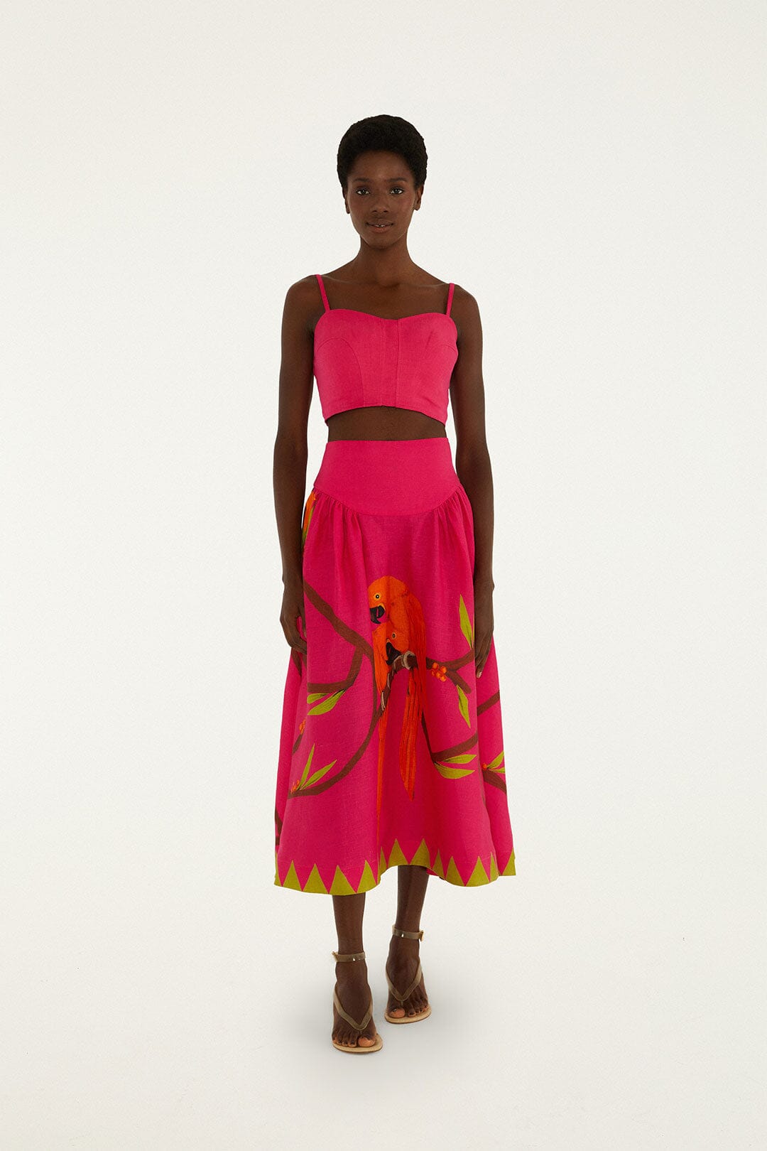Pink Euroflax Premium Linen Maxi Skirt