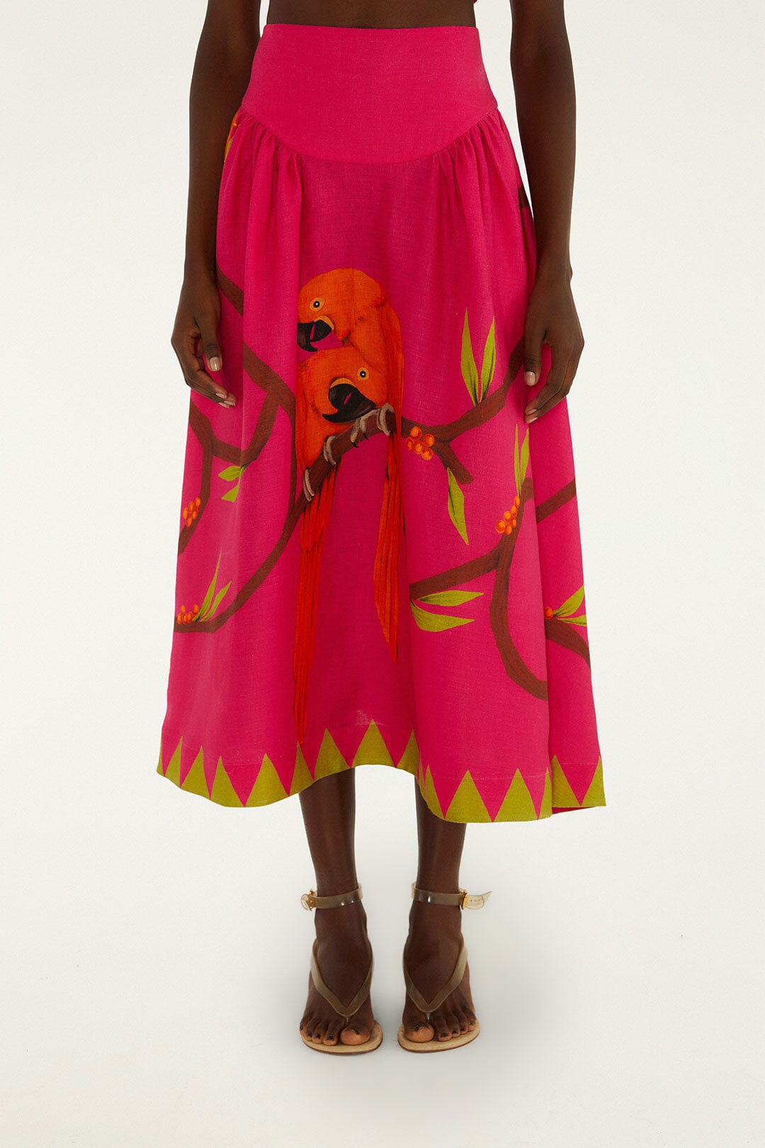 Pink Euroflax Premium Linen Maxi Skirt