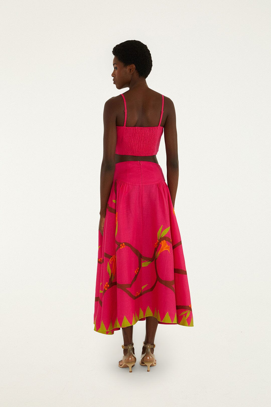 Pink Euroflax Premium Linen Maxi Skirt